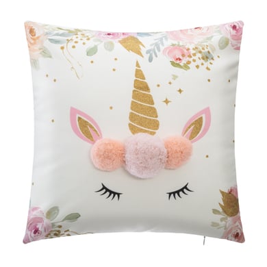 atmosphera Kinderkissen Einhorn Pompons atmosphera Kinderkissen Einhorn Pompons von atmosphera for kids