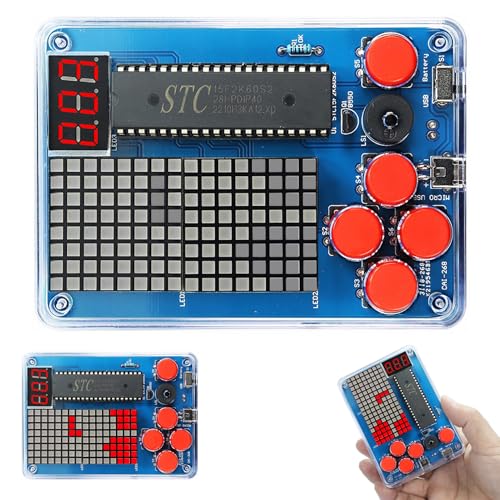 DIY Spielkonsolen Handset mit Acrylgehäuse, DIY Lötübungsset, DIY Retro Classic Elektronik Set, Elektronik Baukasten Handheld Game Console für Wissenschaft Bildung Spaß Löten Lernen Set DIY Spielkonsolen Handset mit Acrylgehäuse, DIY Lötübungsset, DIY Retro Classic Elektronik Set, Elektronik Baukasten Handheld Game Console für Wissenschaft Bildung Spaß Löten Lernen Set von ATMWM