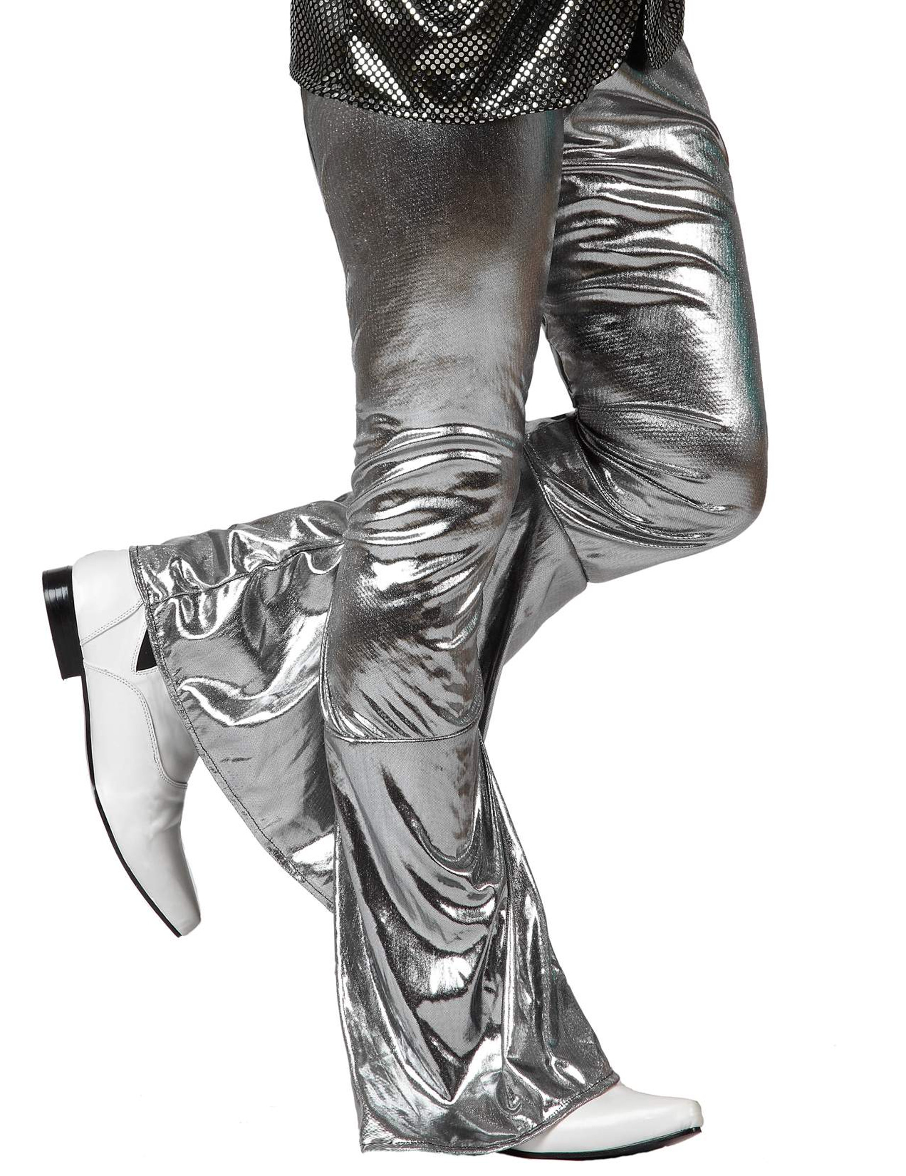 70er Disco Glitzer-Schlaghose Herren silber 70er Disco Glitzer-Schlaghose Herren silber von ATOSA