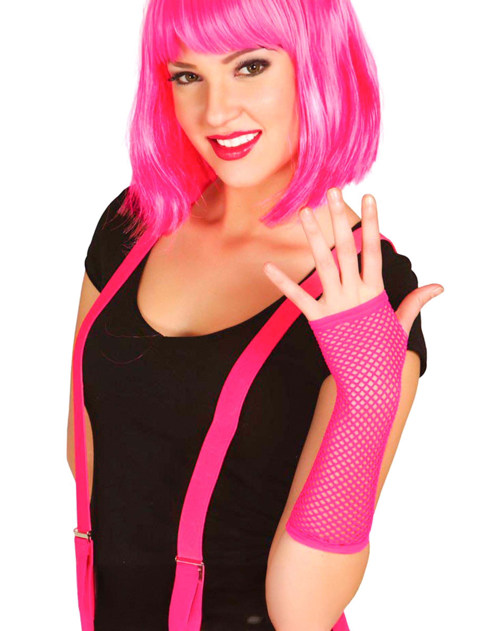 80er Jahre Netz-Handschuhe Stulpen neon pink 80er Jahre Netz-Handschuhe Stulpen neon pink von ATOSA