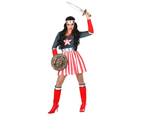 ATOSA 53966 COSTUME COMIC HERO XS-S, Damen, Blau/Rot/Weiss von ATOSA