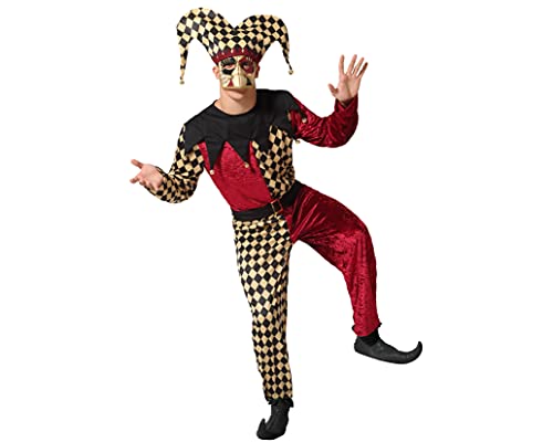 ATOSA 56547 COSTUME HARLEQUIN XS-S, Herren, Schwarz/Weiss/Rot von ATOSA