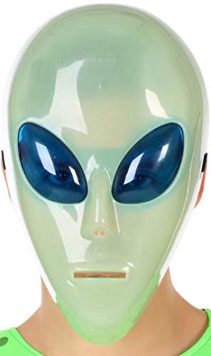 ATOSA 58322 Maske Alien, Leuchtet im Dunkeln, Unisex – Erwachsene, Transparent von ATOSA