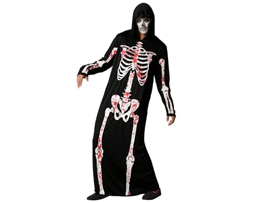 ATOSA | Blutiges Skelett Kostüm Erwachsene Männer | Schädel, Tod | Horror Kostüme für Halloween, Karneval, Mottopartys | Enthält Langer Jumpsuit mit Kapuze | Komfortabel und originell | XS-S ATOSA | Blutiges Skelett Kostüm Erwachsene Männer | Schädel, Tod | Horror Kostüme für Halloween, Karneval, Mottopartys | Enthält Langer Jumpsuit mit Kapuze | Komfortabel und originell | XS-S von ATOSA