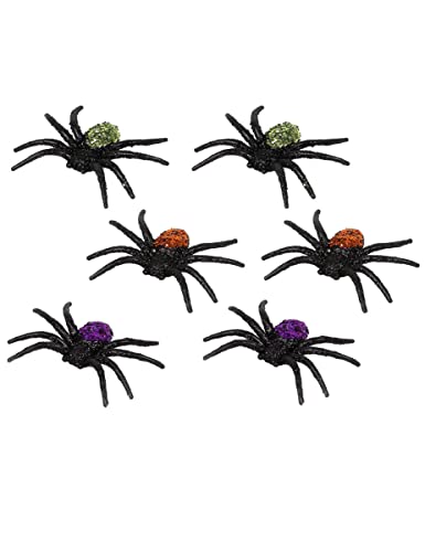 ATOSA Glitzerndes Spinnen-Set Halloween-Deko 6 Stück rot-blau-grün - Multicolore ATOSA Glitzerndes Spinnen-Set Halloween-Deko 6 Stück rot-blau-grün - Multicolore von ATOSA