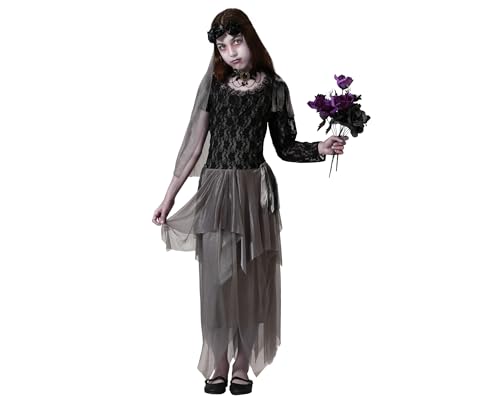 ATOSA | Graues Brautkostüm für Mädchen | Leiche, Geist | Horror Kostüme für Halloween, Karneval, Mottopartys | Enthält Schleier, langes Kleid | Komfortabel, lustig und originell |7-9 Jahre ATOSA | Graues Brautkostüm für Mädchen | Leiche, Geist | Horror Kostüme für Halloween, Karneval, Mottopartys | Enthält Schleier, langes Kleid | Komfortabel, lustig und originell |7-9 Jahre von ATOSA