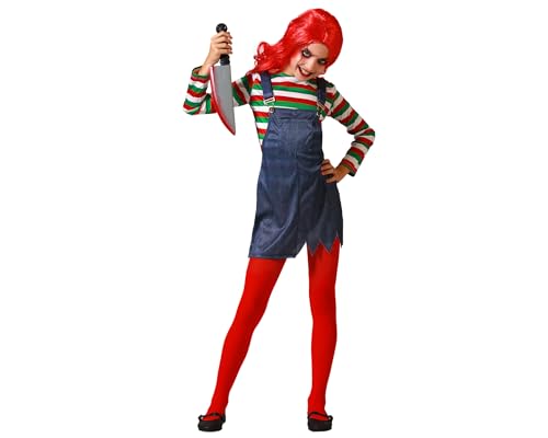 ATOSA | Mädchen Kinder Puppe Kostüm | Chucky | Killer Teufel Puppe | Kostüme für Halloween, Karneval, Mottopartys | Enthält T-Shirt, Lätzchen | Komfortabel, lustig und originell | 7-9 Jahre ATOSA | Mädchen Kinder Puppe Kostüm | Chucky | Killer Teufel Puppe | Kostüme für Halloween, Karneval, Mottopartys | Enthält T-Shirt, Lätzchen | Komfortabel, lustig und originell | 7-9 Jahre von ATOSA