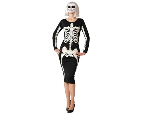 ATOSA | Skelett Kostüm für Erwachsene | Im Dunkeln leuchtender Anzug | Kostüme für Halloween, Karneval, Mottopartys | Enthält langes Kleid | Komfortabel, lustig und originell | XS-S ATOSA | Skelett Kostüm für Erwachsene | Im Dunkeln leuchtender Anzug | Kostüme für Halloween, Karneval, Mottopartys | Enthält langes Kleid | Komfortabel, lustig und originell | XS-S von ATOSA