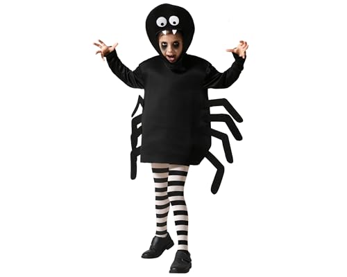 ATOSA | Unisex Kinder Spinne Kostüm | Tierkostüme für Halloween, Karneval, Mottopartys | Inklusive Kopf-Accessoire, T-Shirt, Beine | Komfortabel und originell | 10-12 Jahre von ATOSA