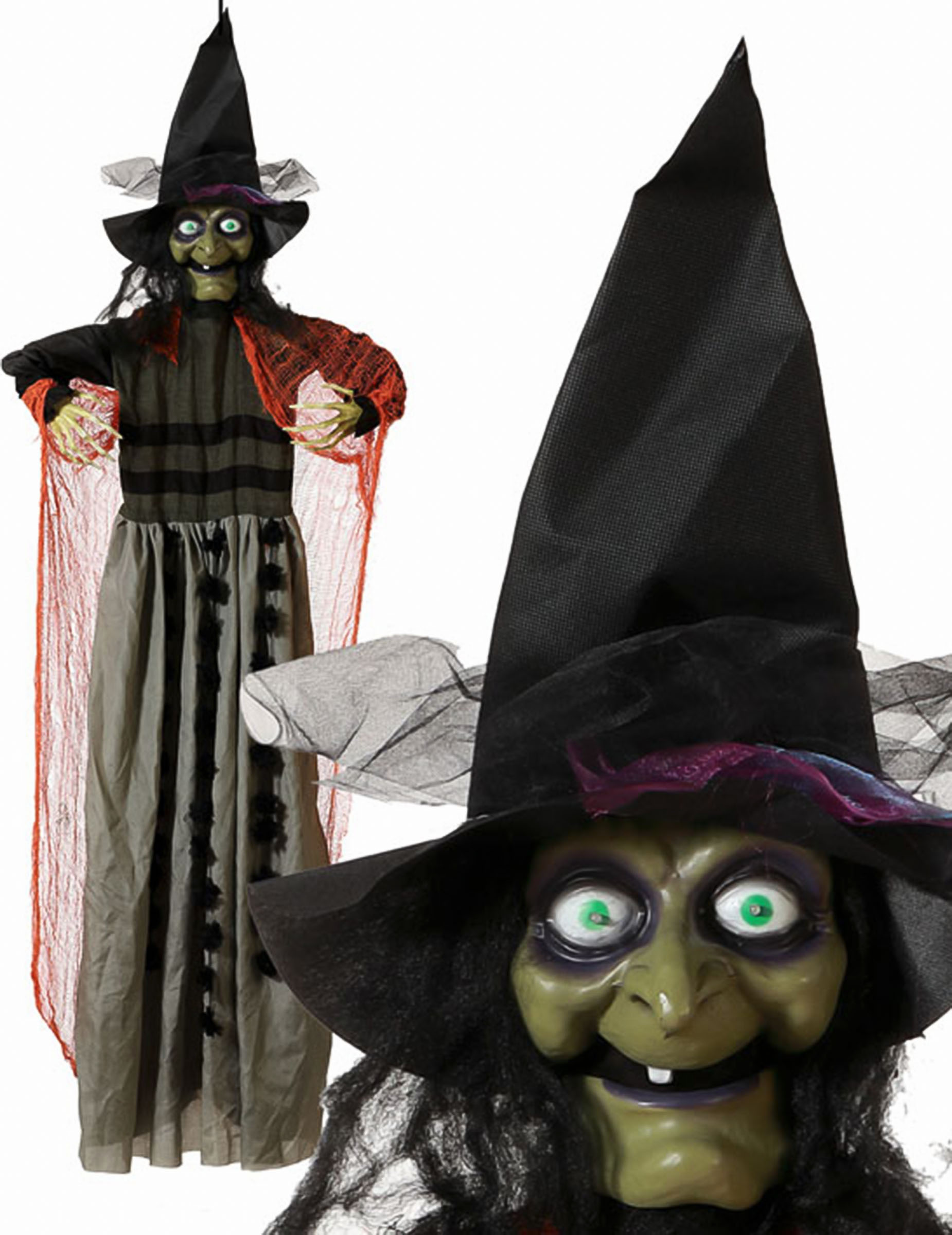 Animierte Hexe Dekoration 183cm Animierte Hexe Dekoration 183cm von ATOSA