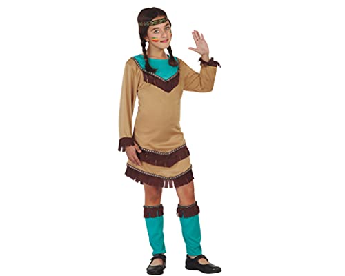 Atosa 23790 - Indianerin Mädchen Kostüm, Größe 128, braun von ATOSA