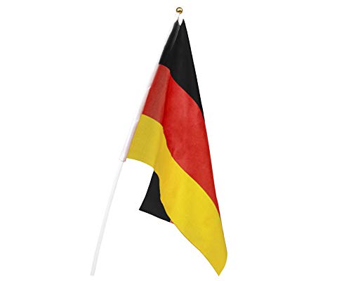 Atosa 24589 Atosa-24589-Deutschland-Flagge mit Mast 45 x 30 cm-WM Fußball und Sport, Gelb, Rot und Schwarz von ATOSA