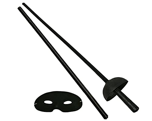 Atosa 25635 Atosa-25635-Zubehör Superhelden-Kostüm-Schwert mit Etui und Maske-Schwarz Unisex Atosa 25635 Atosa-25635-Zubehör Superhelden-Kostüm-Schwert mit Etui und Maske-Schwarz Unisex von ATOSA