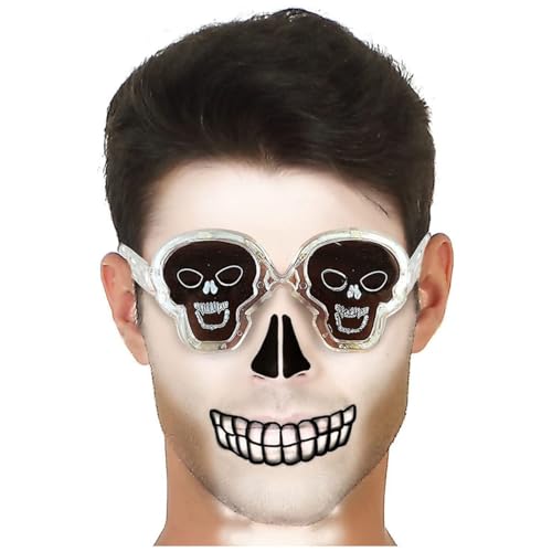 Atosa 33401 Halloween Brille mit Totenköpfen, Unisex – Erwachsene, Klar von ATOSA
