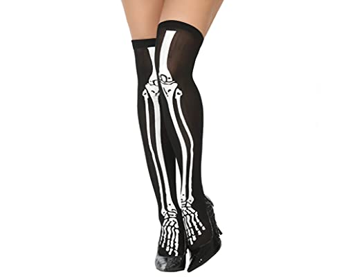 Atosa 33638 Strumpfhose Halloween Knochen mit Blume, Schwarz, Universal Adulto Atosa 33638 Strumpfhose Halloween Knochen mit Blume, Schwarz, Universal Adulto von ATOSA