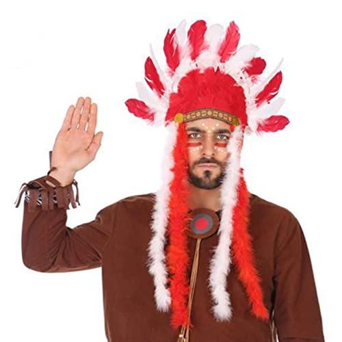 Atosa 58297 Cowboy Indianer Federschmuck, Rot/Weiss, Unisex – Erwachsene Atosa 58297 Cowboy Indianer Federschmuck, Rot/Weiss, Unisex – Erwachsene von ATOSA