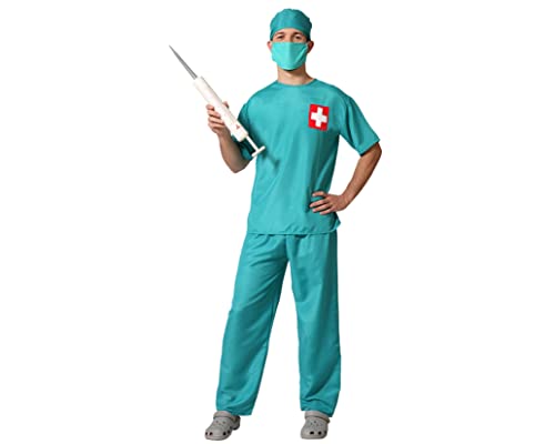 Atosa 67056 Doktor Chirurg Herren XS Kostüm für Erwachsene, Einfarbig, blau von ATOSA