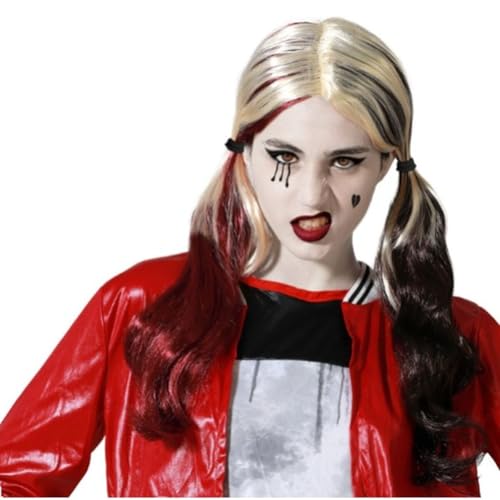 Atosa Halloween-Perücke, 170 g, verrückt, blond, rot, schwarz Atosa Halloween-Perücke, 170 g, verrückt, blond, rot, schwarz von ATOSA