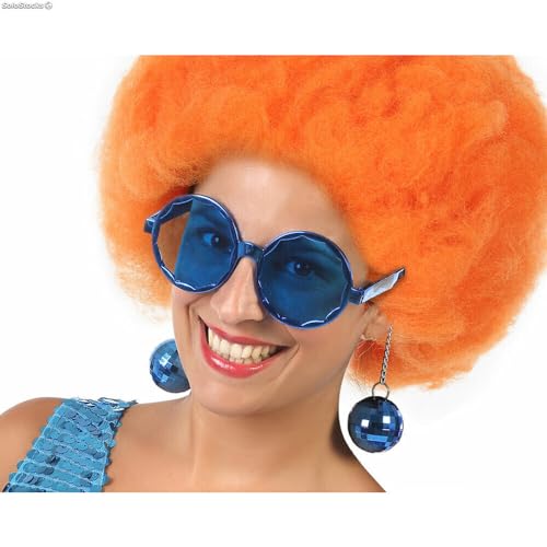 Atosa Runde Brille mit blauen Karnevalskugeln für Damen, Erwachsene Atosa Runde Brille mit blauen Karnevalskugeln für Damen, Erwachsene von ATOSA