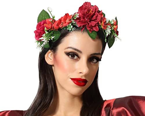 Atosa Haarreif Fantasie Blumen bunt für Karneval oder Party von ATOSA