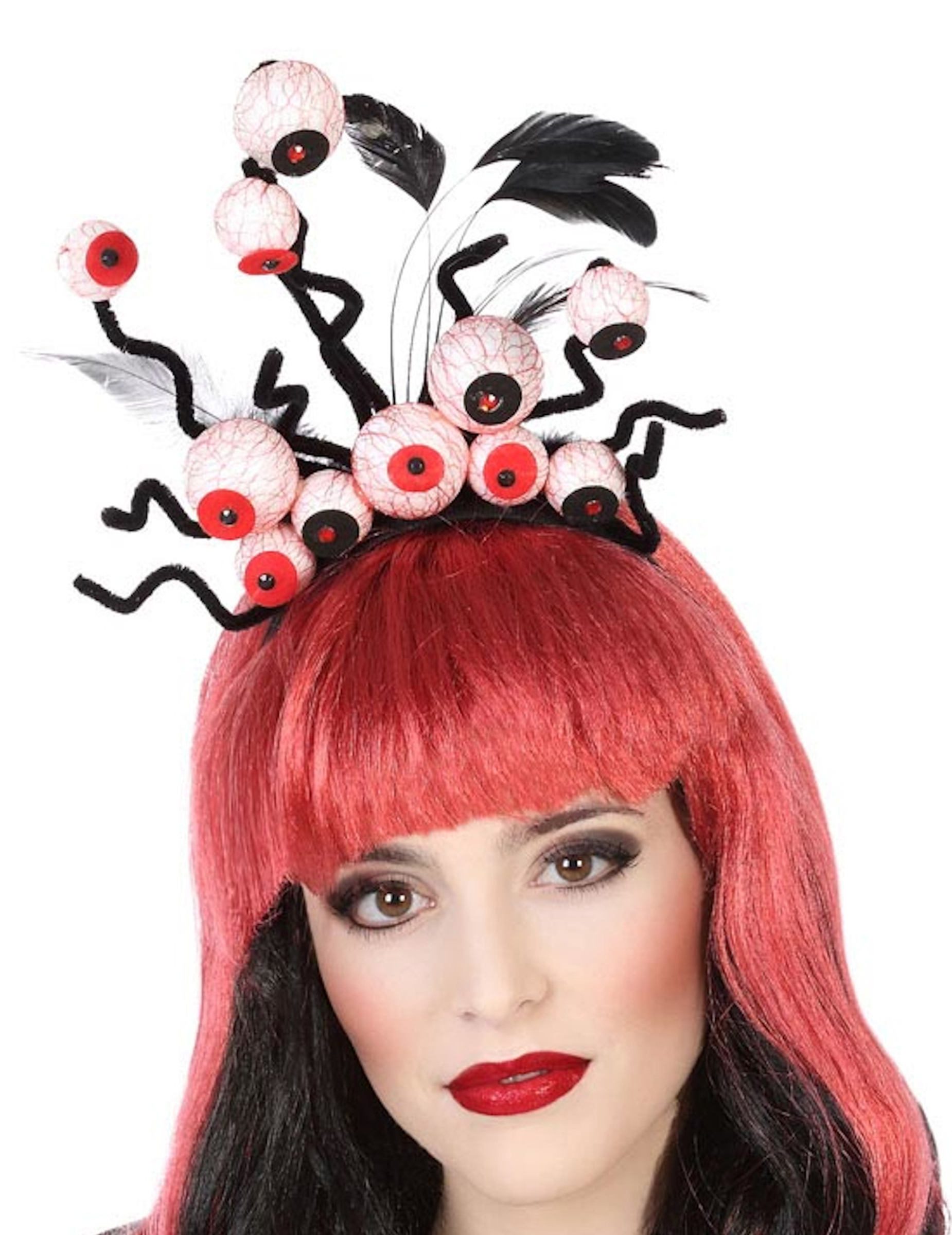 Augen-Haarreif Halloween-Accessoire Haarschmuck schwarz-weiss-rot Augen-Haarreif Halloween-Accessoire Haarschmuck schwarz-weiss-rot von ATOSA