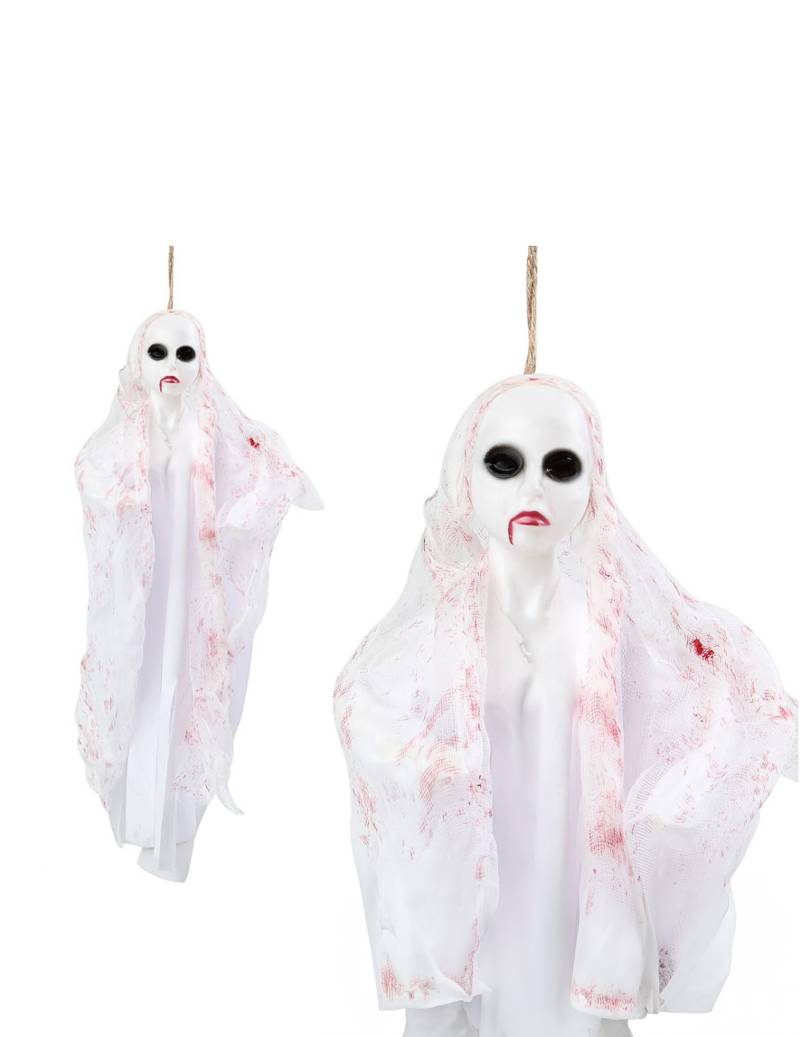 Blutige Geisterpuppe zum Aufhängen weiss-rot 50 cm von ATOSA