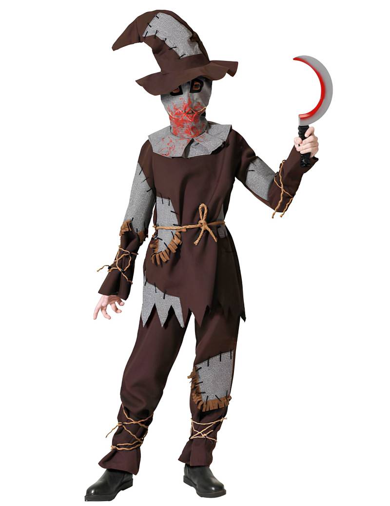 Blutiges Vogelscheuche Jungenkostüm braun von ATOSA