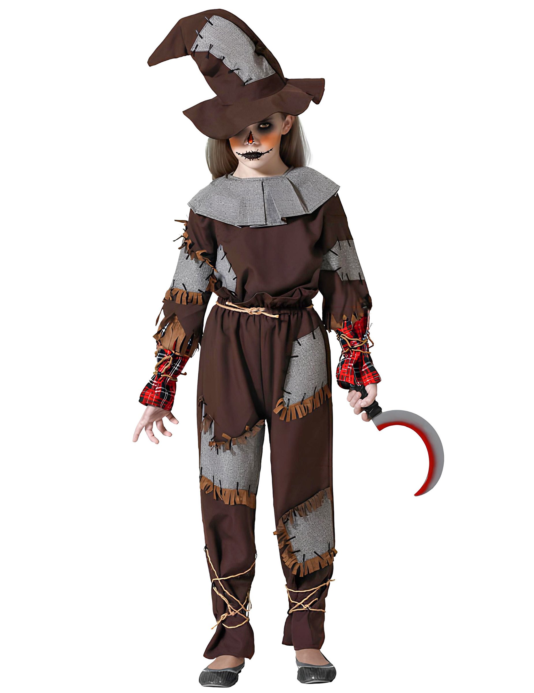 Blutiges Vogelscheuchen Mädchenkostüm braun rot Blutiges Vogelscheuchen Mädchenkostüm braun rot von ATOSA