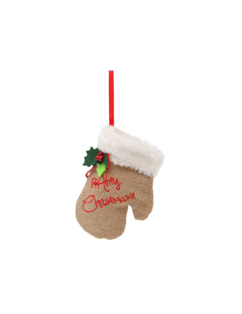 Christbaumschmuck Weihnachtsmann-Handschuh bunt 16 x 12 cm von ATOSA
