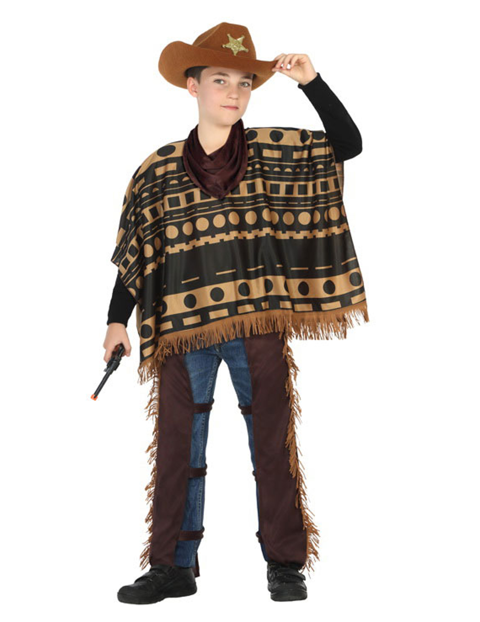 Cowboy-Kostüm für Jungen mit Poncho Faschingskostüm braun Cowboy-Kostüm für Jungen mit Poncho Faschingskostüm braun von ATOSA