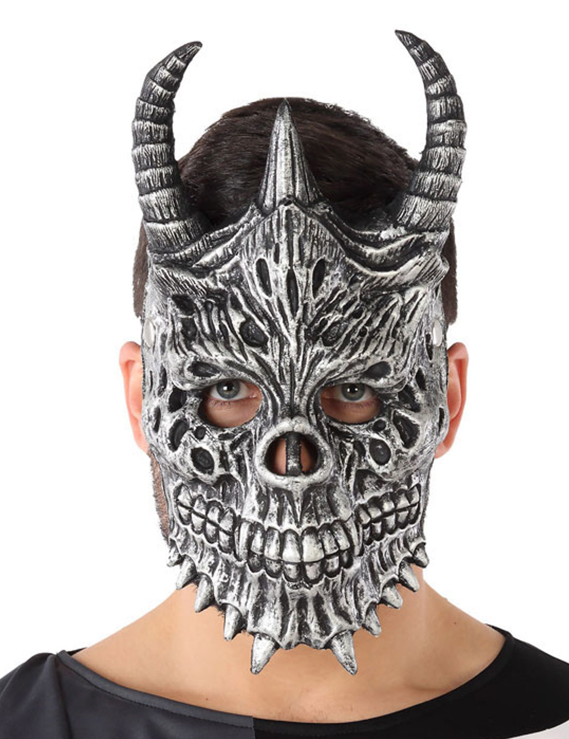 Drachen-Maske Halloween-Maske grau von ATOSA