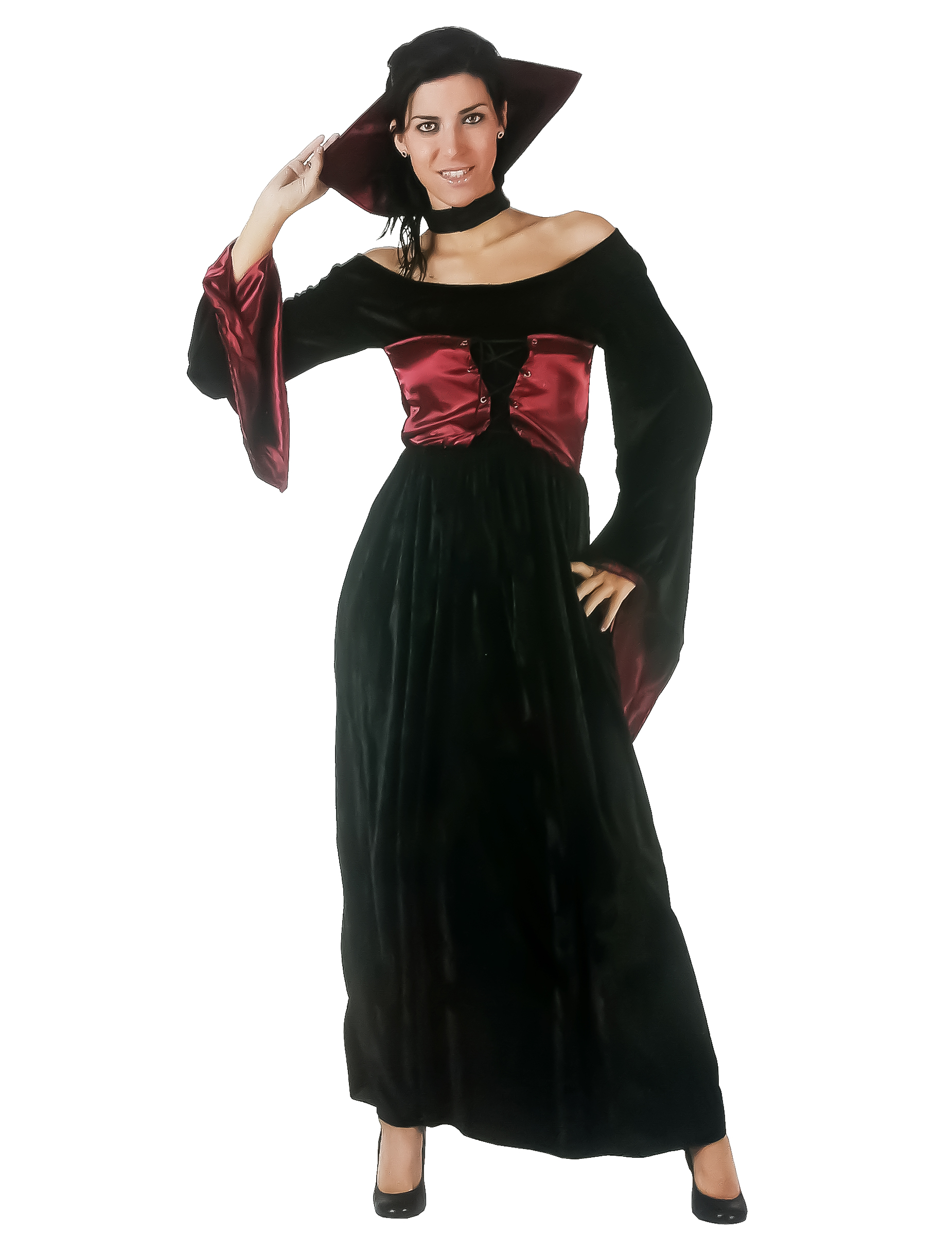 Edle Vampir-Lady Halloween Kostüm für Damen schwarz-rot Edle Vampir-Lady Halloween Kostüm für Damen schwarz-rot von ATOSA