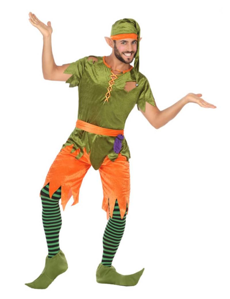 Elfen-Kostüm für Herren Faschingskostüm grün-orange Elfen-Kostüm für Herren Faschingskostüm grün-orange von ATOSA