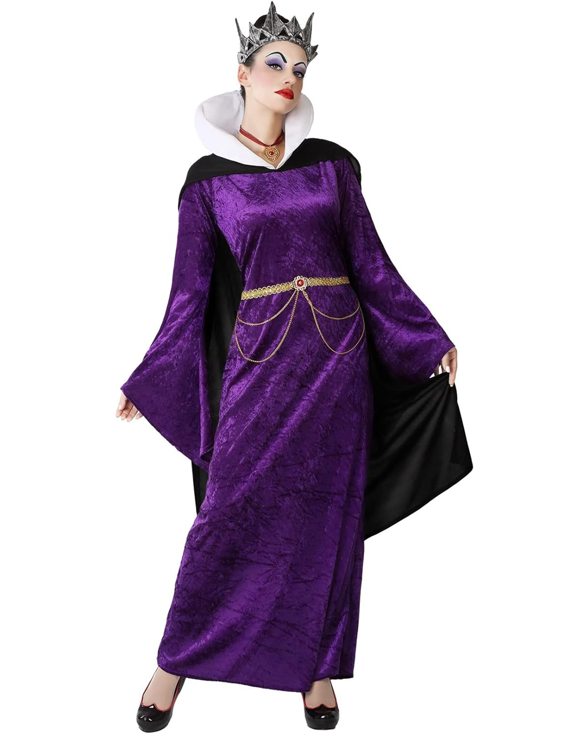 Fiese Königin-Kostüm für Damen Halloweenkostüm violett-schwarz-gold Fiese Königin-Kostüm für Damen Halloweenkostüm violett-schwarz-gold von ATOSA