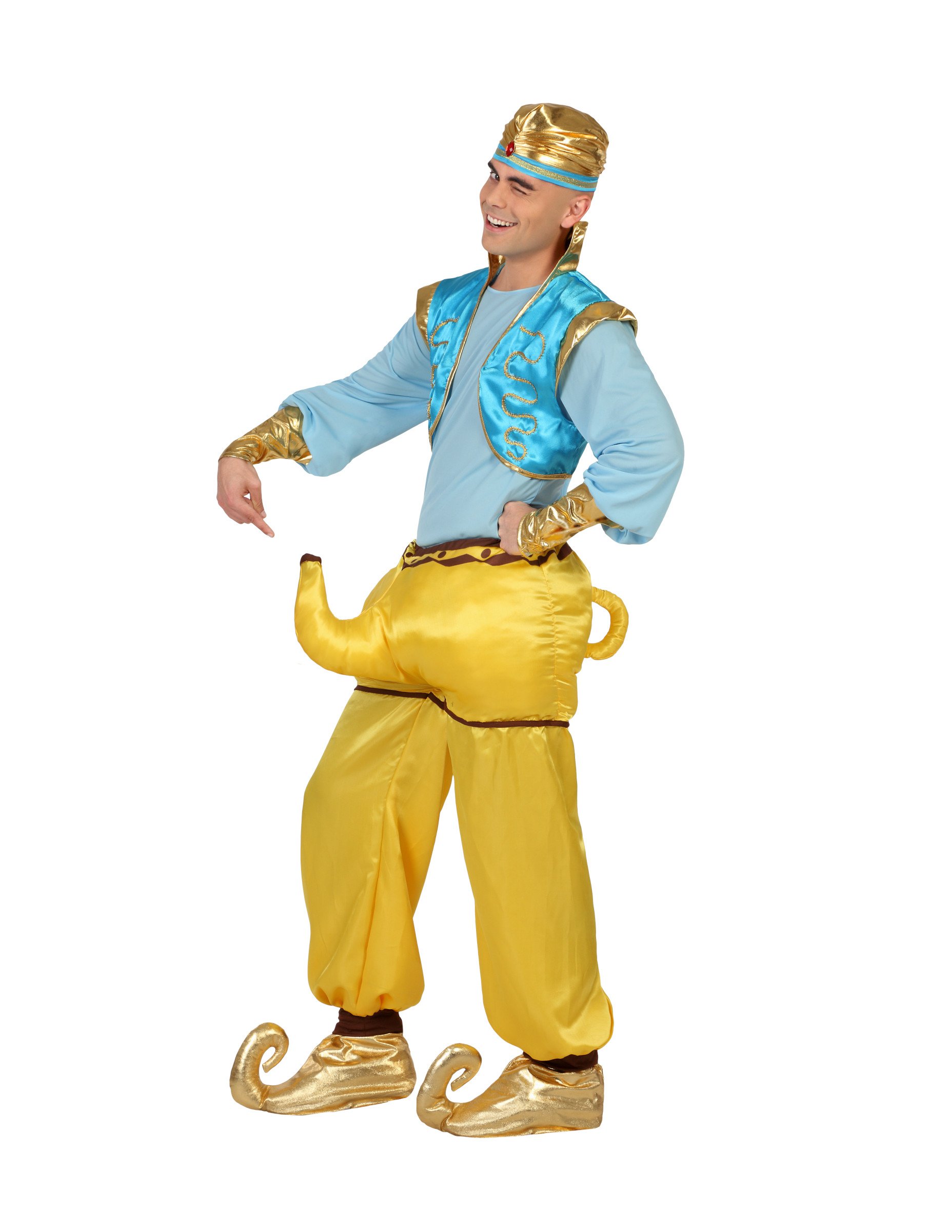 Fun Kostüm Orientalischer Flaschengeist für Erwachsene gelb-blau-gold Fun Kostüm Orientalischer Flaschengeist für Erwachsene gelb-blau-gold von ATOSA