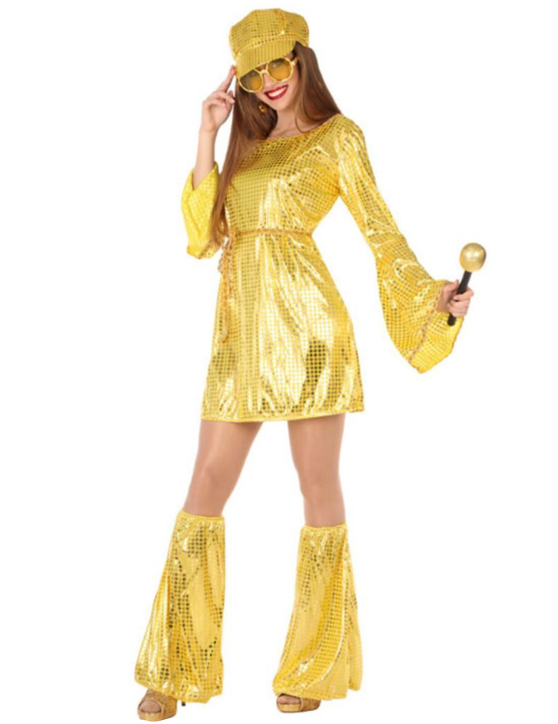 Funkelndes Discokostüm für Damen gold Funkelndes Discokostüm für Damen gold von ATOSA