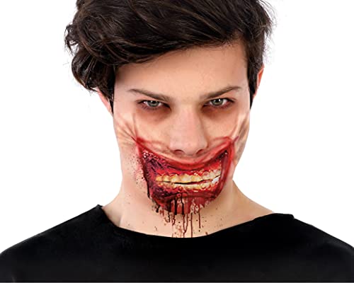 Generique - Blutiger Zombie-Mund Halloween-Wunde weiß-rot 24 x 10 cm von ATOSA
