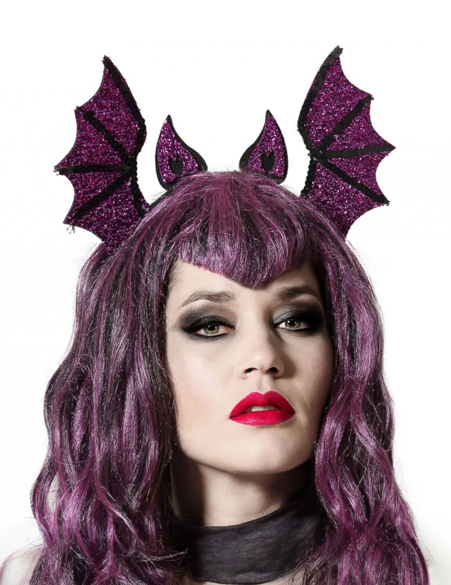 Glitzernder Fledermaus-Haarreif für Erwachsene Halloween-Accessoire violett 29 x 19 cm Glitzernder Fledermaus-Haarreif für Erwachsene Halloween-Accessoire violett 29 x 19 cm von ATOSA