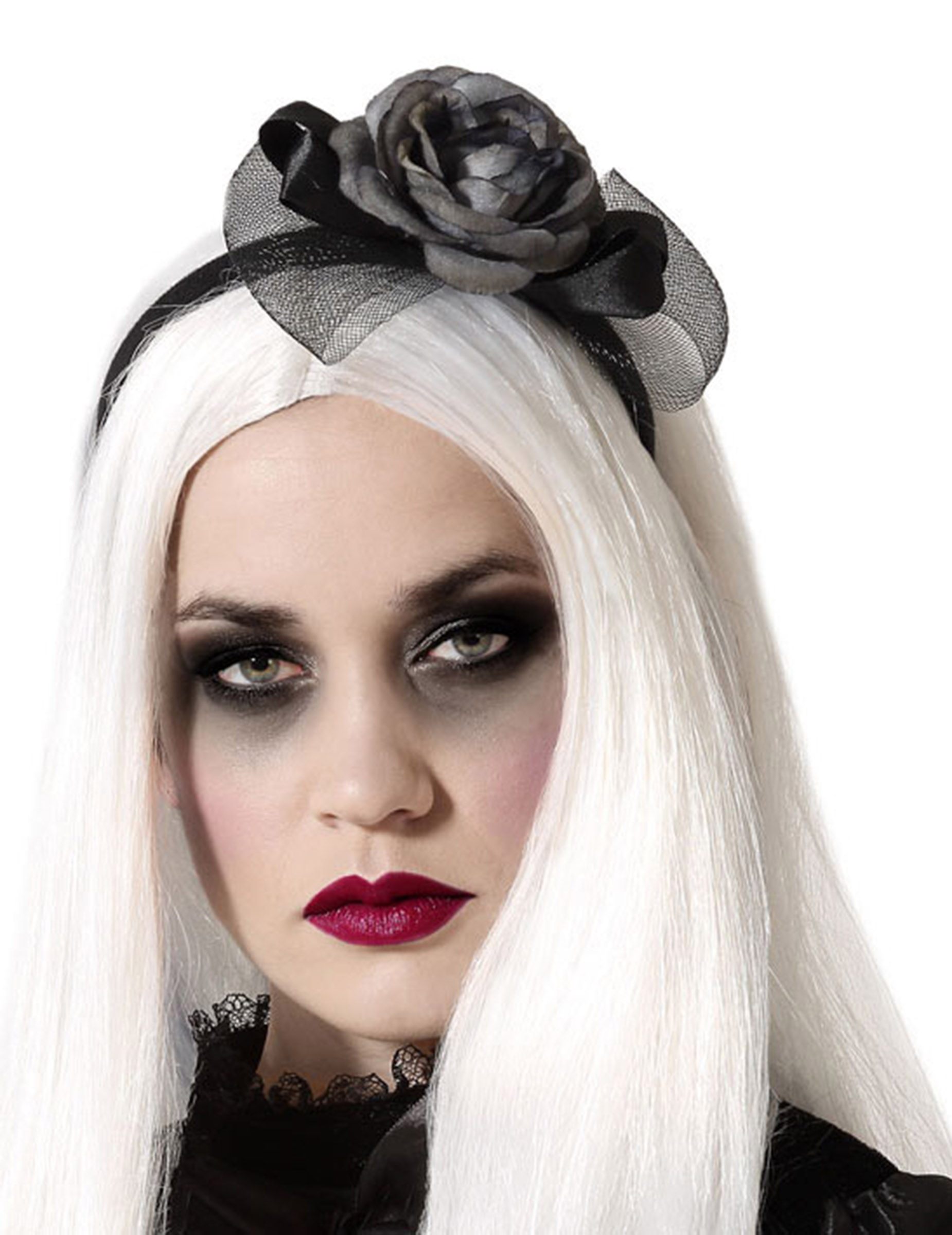 Gothic-Haarreif mit Rosen für Damen Halloween-Accessoire schwarz Gothic-Haarreif mit Rosen für Damen Halloween-Accessoire schwarz von ATOSA