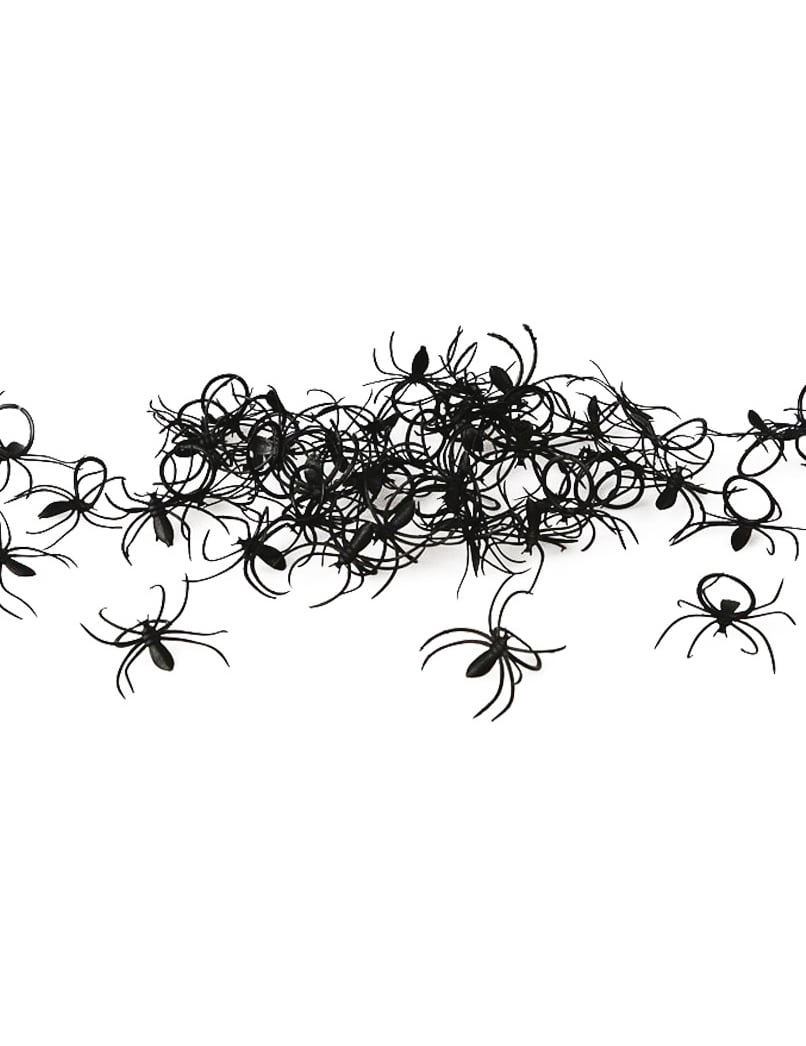 Grusel Ringe Spinne Halloween Accessoire 50 Stück schwarz 2x3cm von ATOSA
