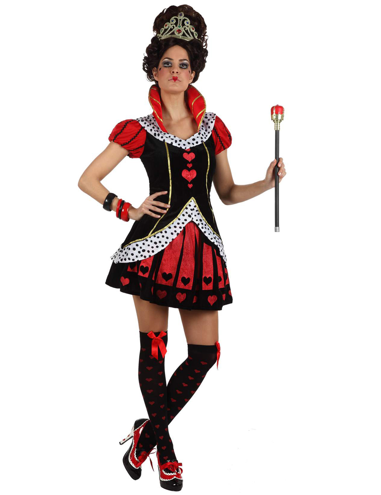 Herzköniginnen-Damenkostüm Alice im Wunderland schwarz-rot Herzköniginnen-Damenkostüm Alice im Wunderland schwarz-rot von ATOSA