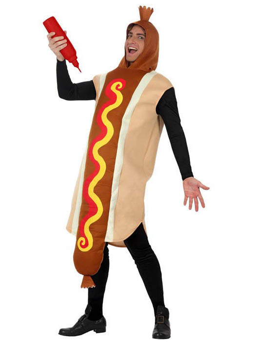 Hot Dog Unisex-Kostüm braun-beige-rot Hot Dog Unisex-Kostüm braun-beige-rot von ATOSA