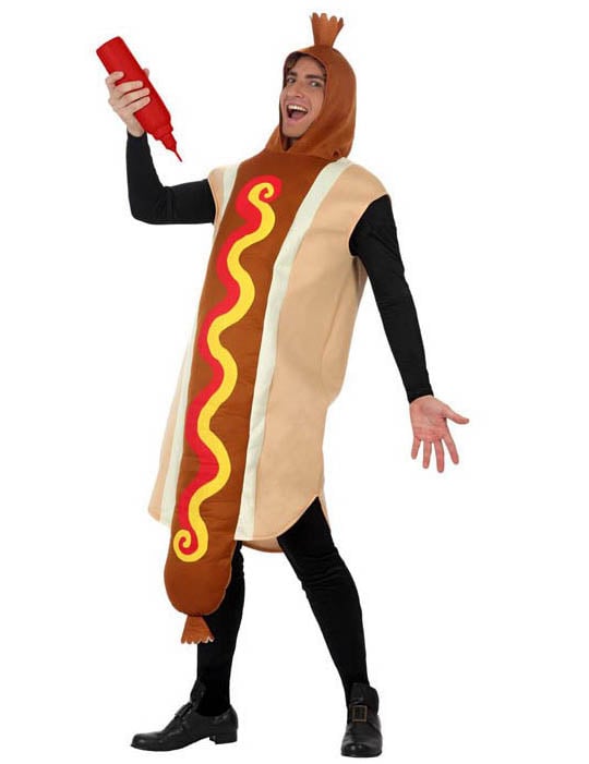 Hot Dog Unisex-Kostüm braun-beige-rot Hot Dog Unisex-Kostüm braun-beige-rot von ATOSA