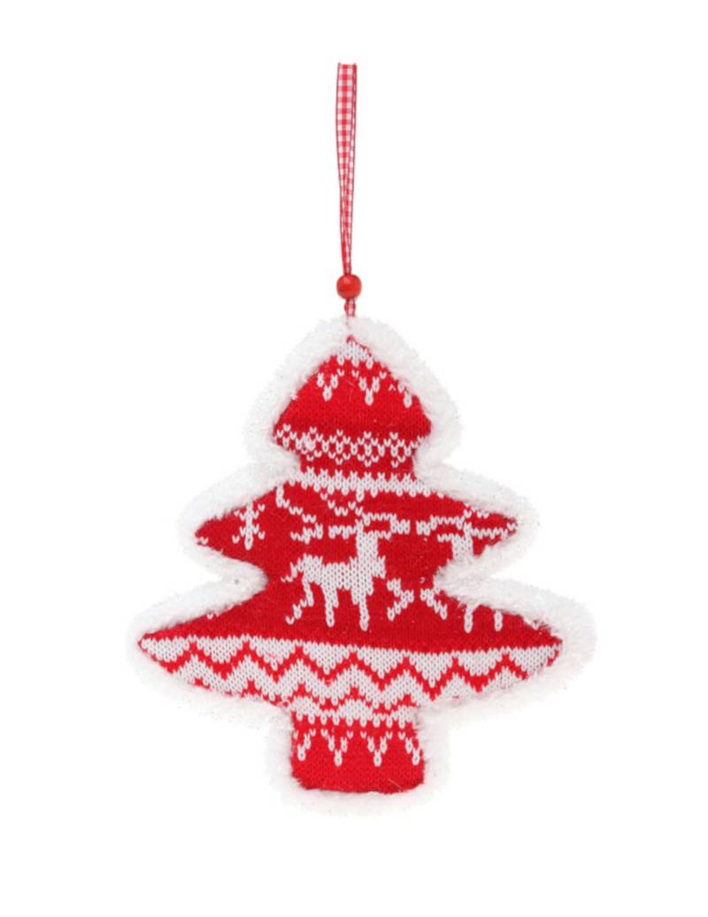 Hygge Weihnachtsbaumanhänger aus Stoff rot-weiss 20 cm von ATOSA