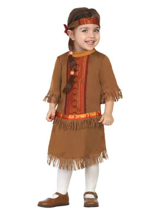 Kleine Indianerin Babykostüm Wilder Westen braun von ATOSA