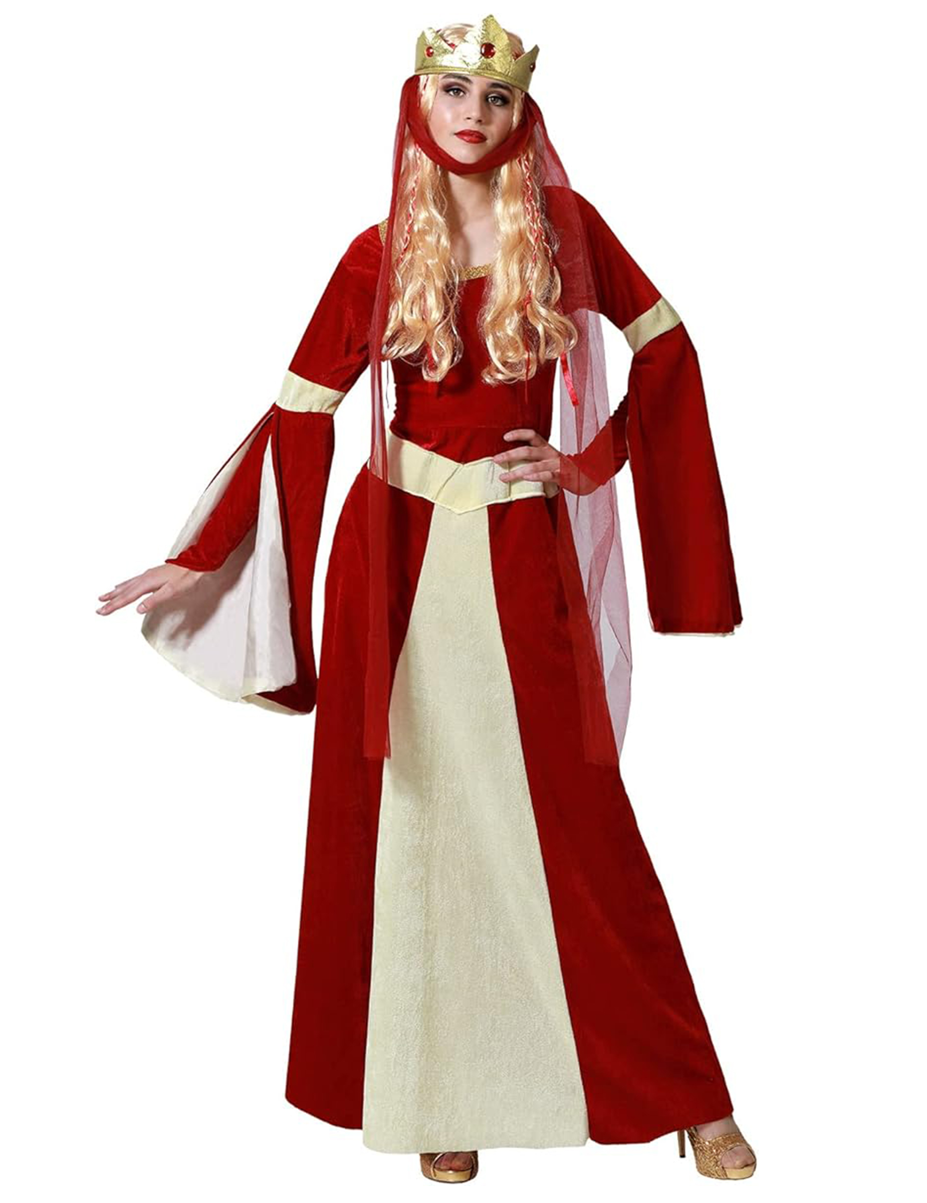 Kostüm Burgfräulein für Damen rot-gold Kostüm Burgfräulein für Damen rot-gold von ATOSA