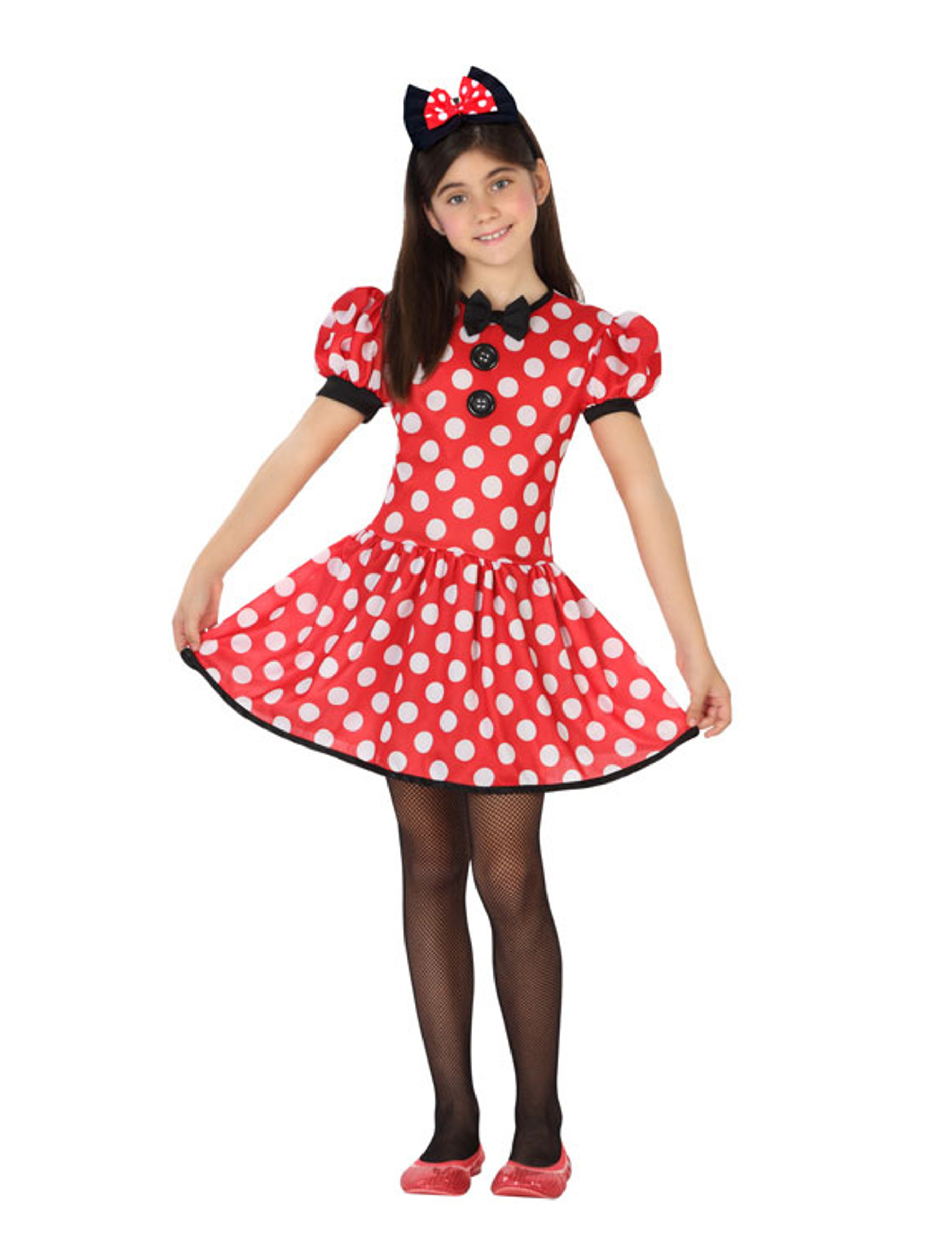 Maus-Kostüm für Mädchen Pünktchen-Kleid rot-weiss Maus-Kostüm für Mädchen Pünktchen-Kleid rot-weiss von ATOSA
