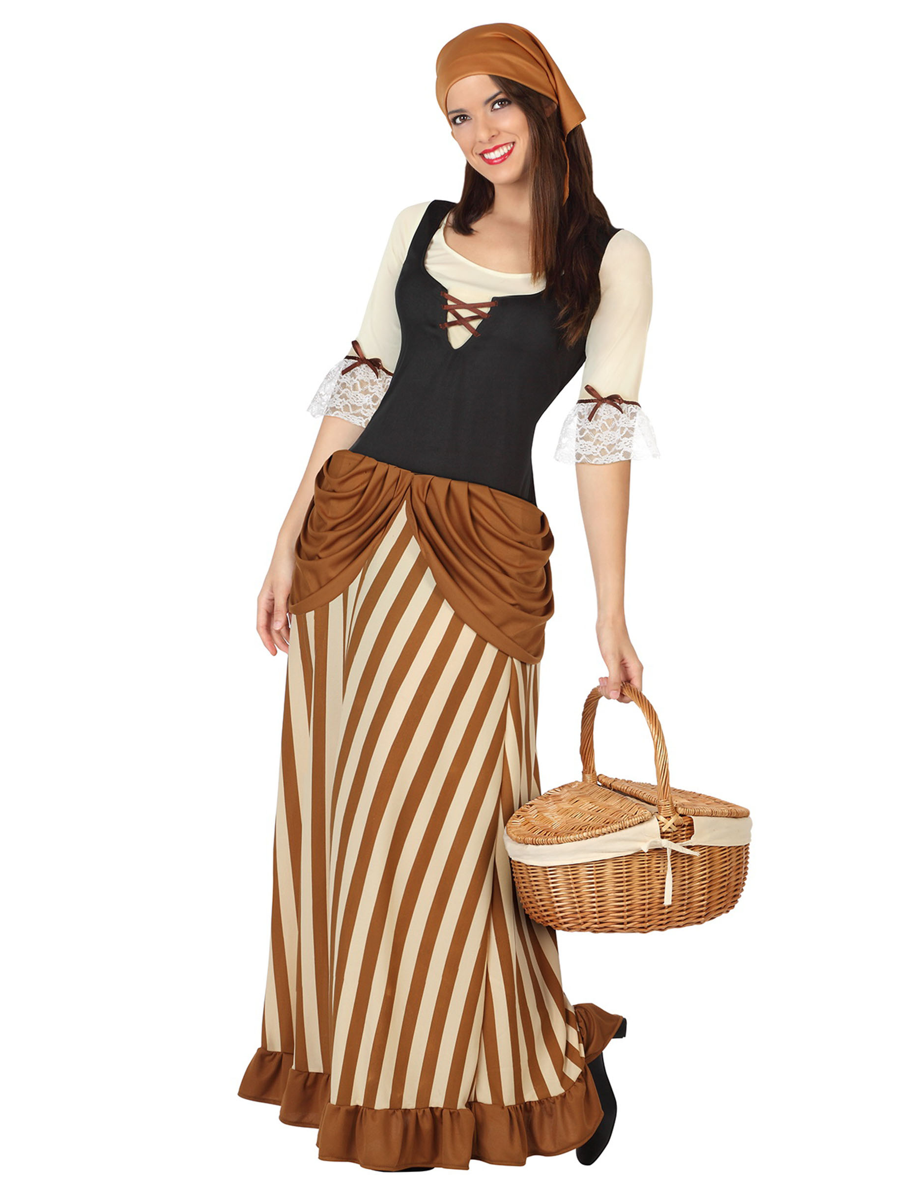 Mittelalterliche Bäuerin Damenkostüm Mittelalter braun-beige Mittelalterliche Bäuerin Damenkostüm Mittelalter braun-beige von ATOSA