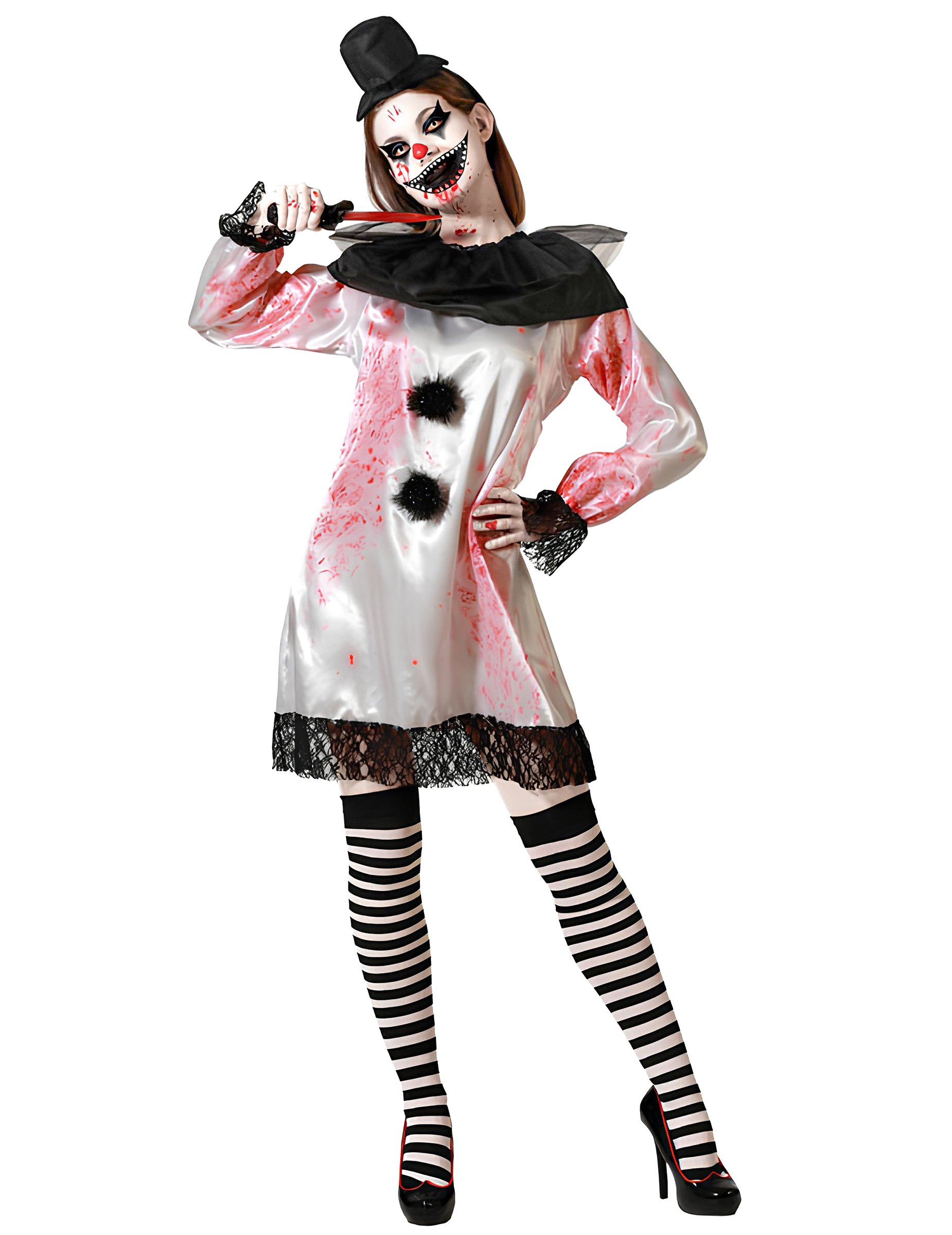 Mörderisches Pierrot Kostüm für Damen Mörderisches Pierrot Kostüm für Damen von ATOSA