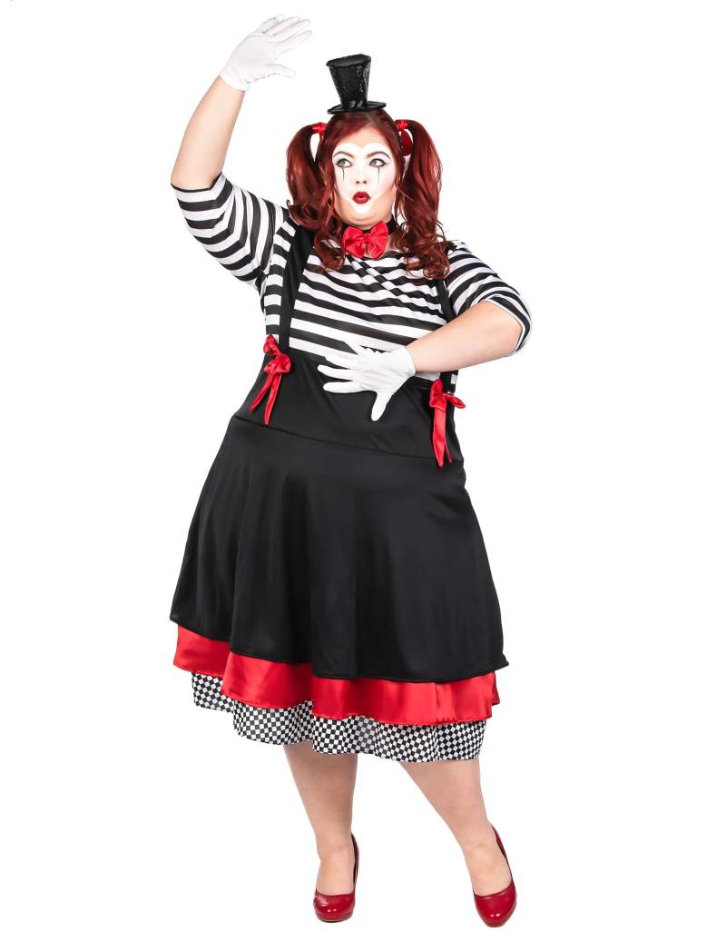 Pantomimen Kostüm Plus Size für Damen schwarz-rot Pantomimen Kostüm Plus Size für Damen schwarz-rot von ATOSA